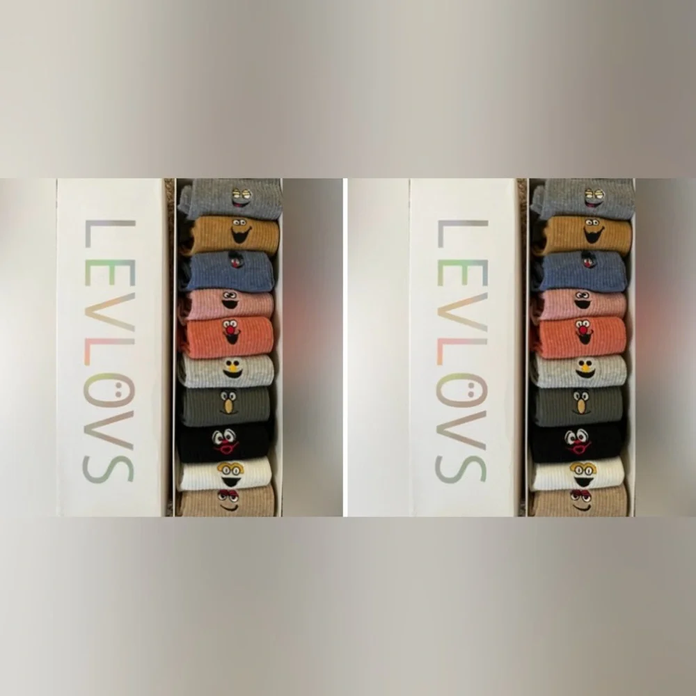 2 Boxes of 10 Each LEVLOVS Emoji Cartoon Ankle Socks For Women Size Small
